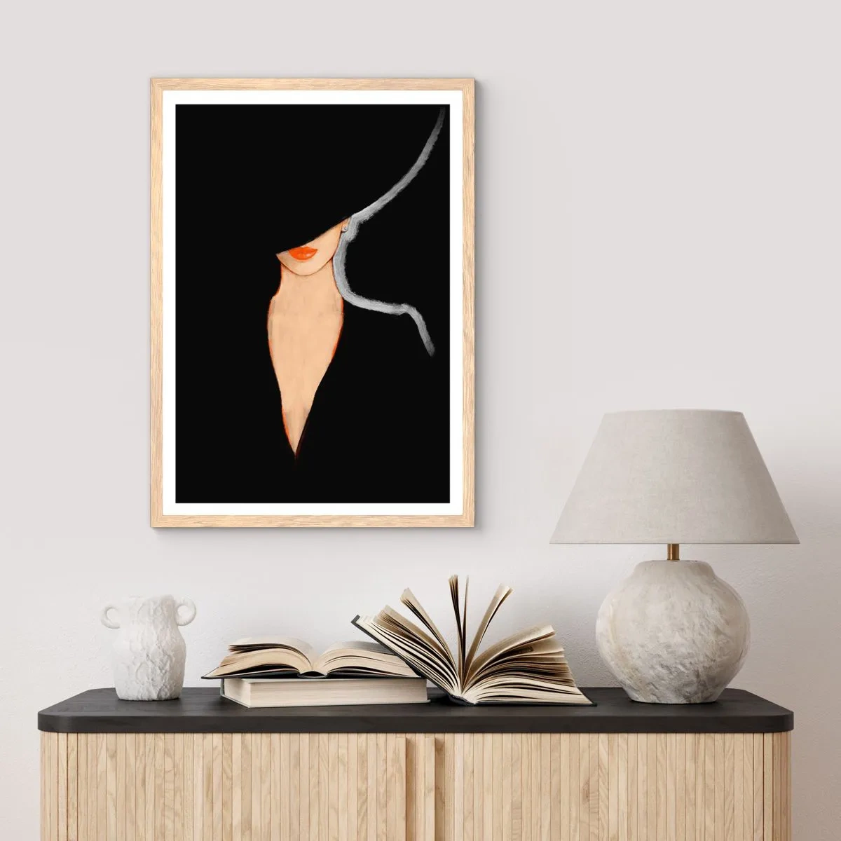 Plagát v ráme zo svetlého duba - Elegancia a štýl - 30x40 cm