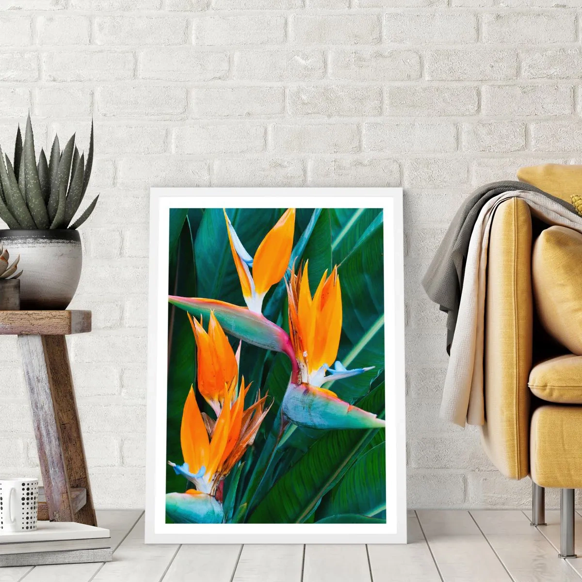 Plagát v bielom ráme - Je to kvetina, alebo vták? - 70x100 cm