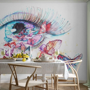 Fototapeta Premium Canvas - Rozprávkové kúzlo očí - Ženské oko, Motýľ, Abstrakcia - 300x210 cm