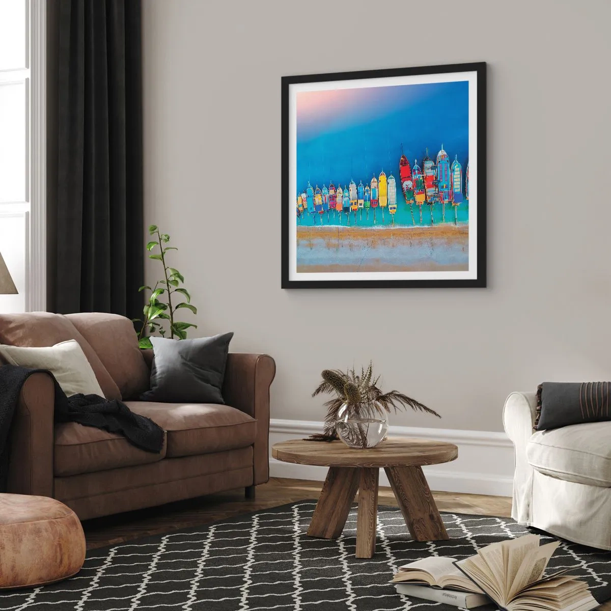 Plagát v čiernom ráme - Z vtáčej perspektívy - 60x60 cm