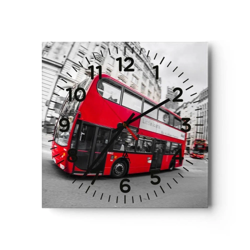 Nástenné hodiny - Londýn tradične - by bus - 30x30 cm