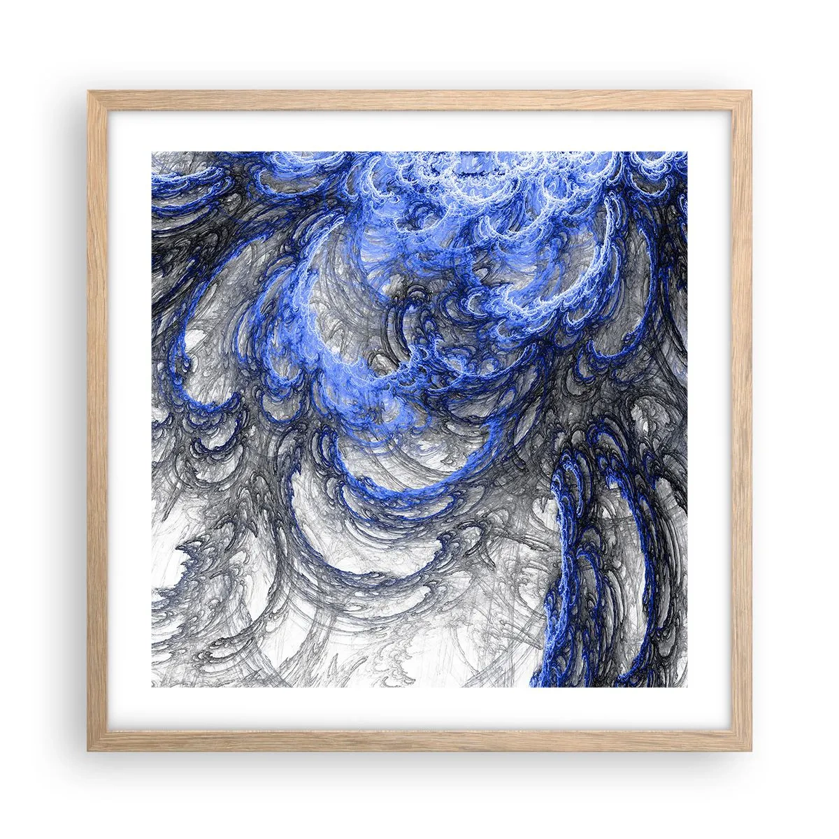 Plagát v ráme zo svetlého duba - Zrod vlny - 50x50 cm