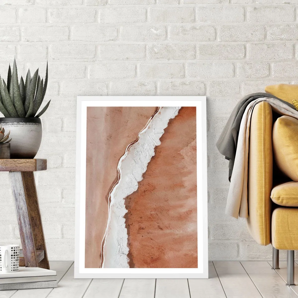 Plagát v bielom ráme - V zemitých farbách - 61x91 cm