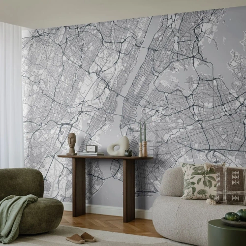 Fototapeta Premium Canvas - Anatómia metropoly - New York, Mapa, Manhattan - 250x175 cm