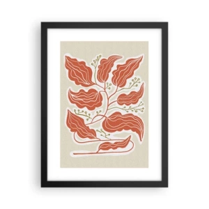 Plagát v čiernom ráme - Ľudovo a koralovo - 30x40 cm