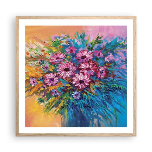 Plagát v ráme zo svetlého duba - Energia života - 60x60 cm