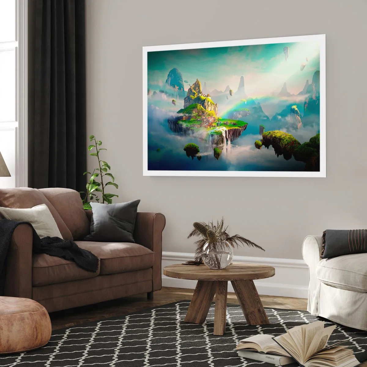 Plagát - Uprostred neba - šťastné ostrovy - 100x70 cm