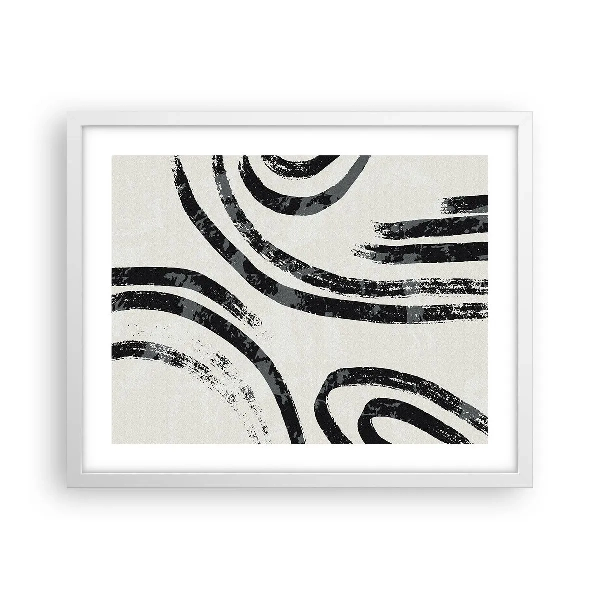 Plagát v bielom ráme - Napoly zastavený - 50x40 cm