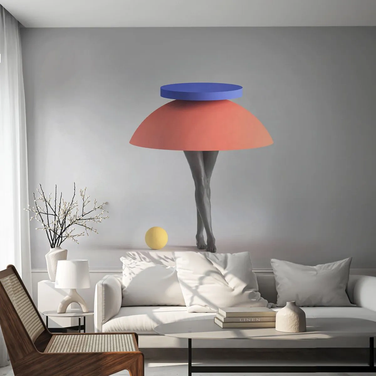 Fototapeta Premium Canvas - Surrealistická kompozícia - 3D, Nohy, Tvary - 350x256 cm