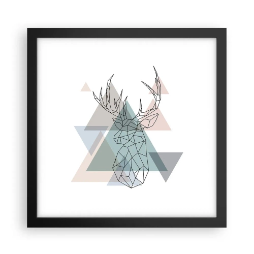 Plagát v čiernom ráme - V geometrickom lese - 30x30 cm