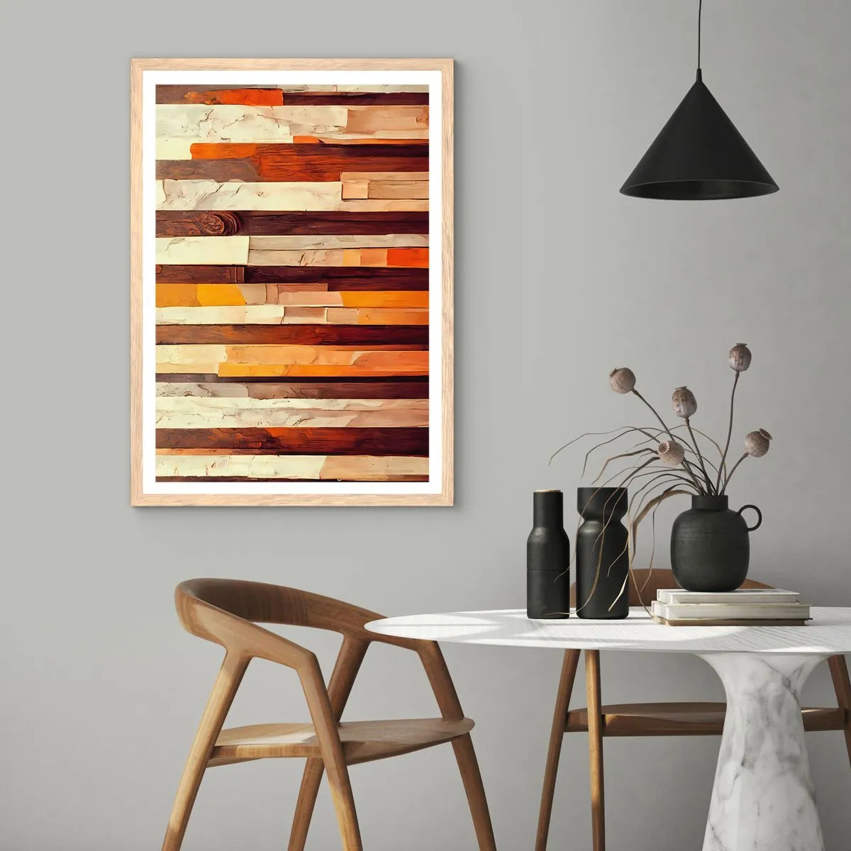 Plagát v ráme zo svetlého duba - Hymna lesných stromov - 40x50 cm
