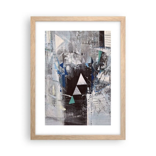 Plagát v ráme zo svetlého duba - Prednostné poradie trojuholníkov - 30x40 cm