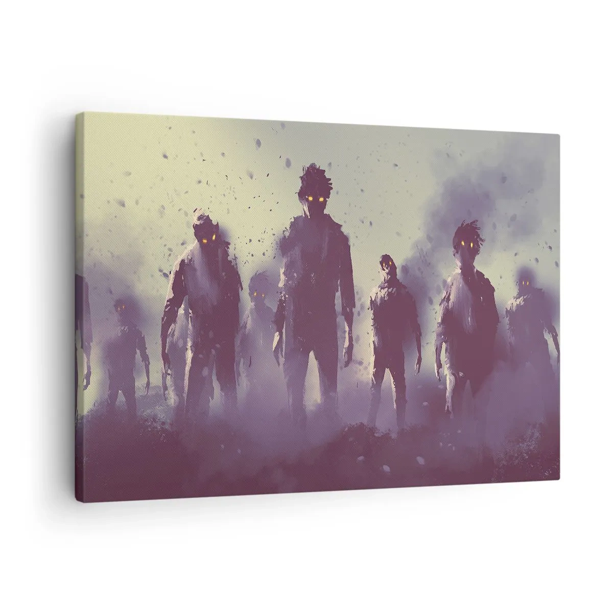 Obraz na plátne - Tmavá scéna so siluetami so žltými očami - 70x50cm - Dávaj pozor! Prichádzajú - Moderná nástenná dekorácia do obývacej izby a spálne ARTTOR