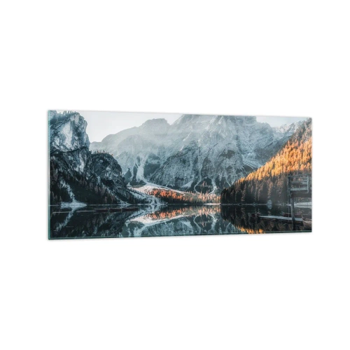 Obraz na skle - Zrkadlová krajina - 120x50 cm
