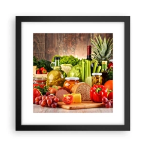 Plagát v čiernom ráme - Údené, pečené, marinované - 30x30 cm
