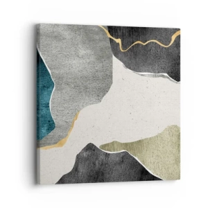 Obraz na plátne - Mozaiková kompozícia so zlatou niťou - 30x30 cm