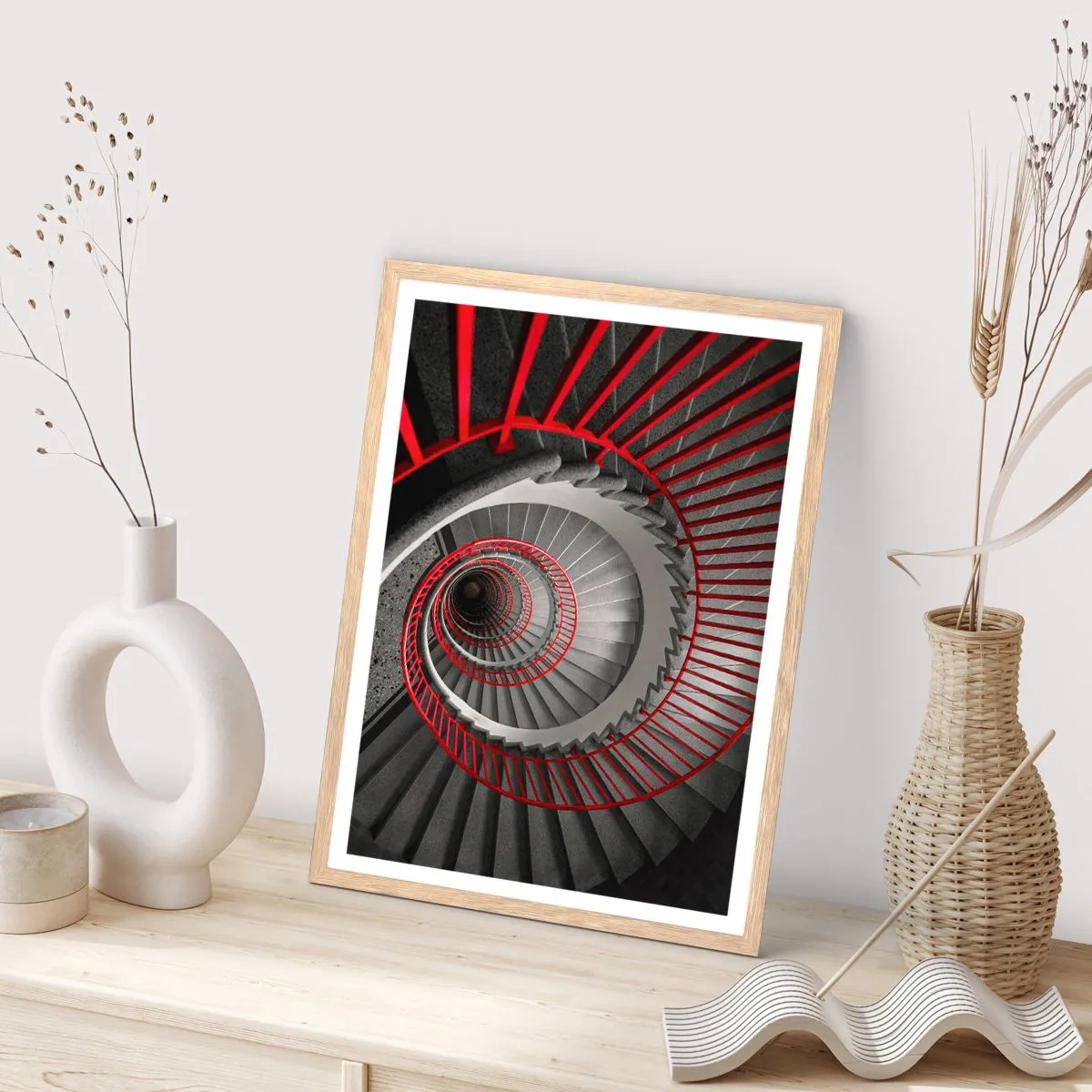 Plagát v ráme zo svetlého duba - Architektonické hry - 50x70 cm