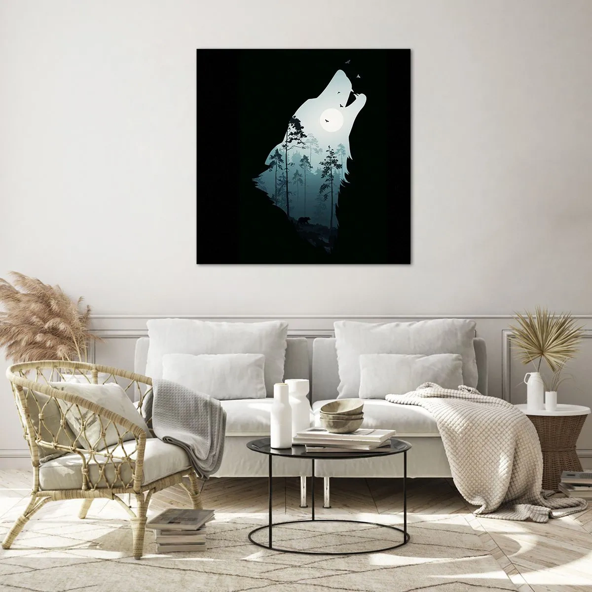 Obraz na skle - Hlas lesnej noci - 60x60 cm