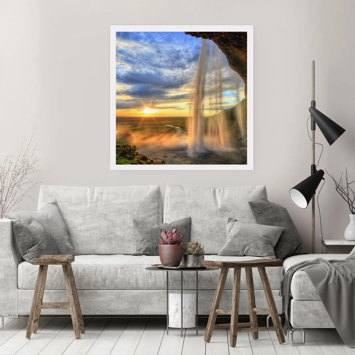 Plagát - Svet za závojom kvapiek - 50x50 cm