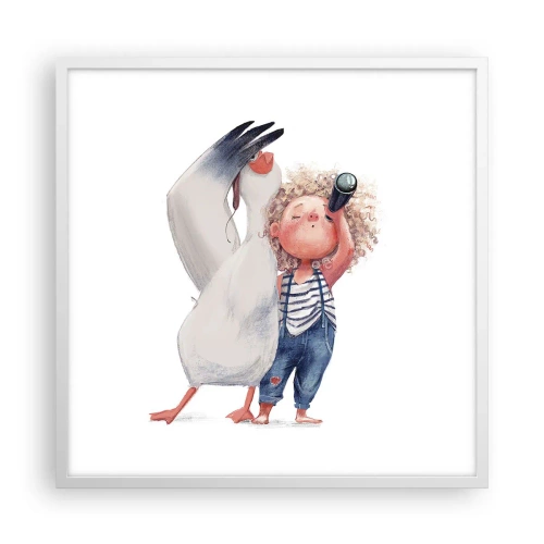 Plagát v bielom ráme - Plán na skvelú cestu - 60x60 cm