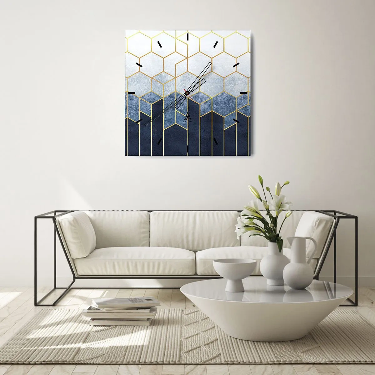 Nástenné hodiny - Kompozícia v synkopickom rytme - 40x40 cm