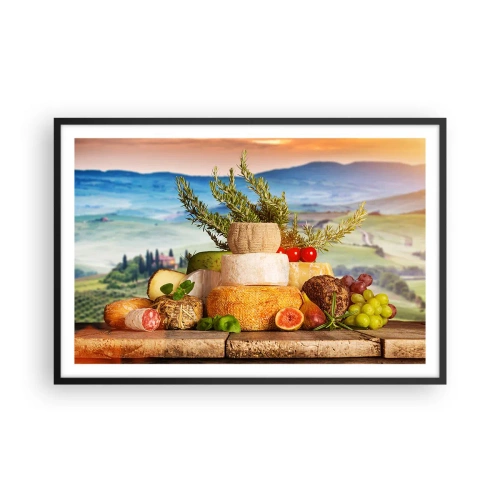 Plagát v čiernom ráme - Talianska radosť zo života - 91x61 cm