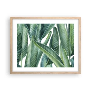 Plagát v ráme zo svetlého duba - Proste zelená - 50x40 cm