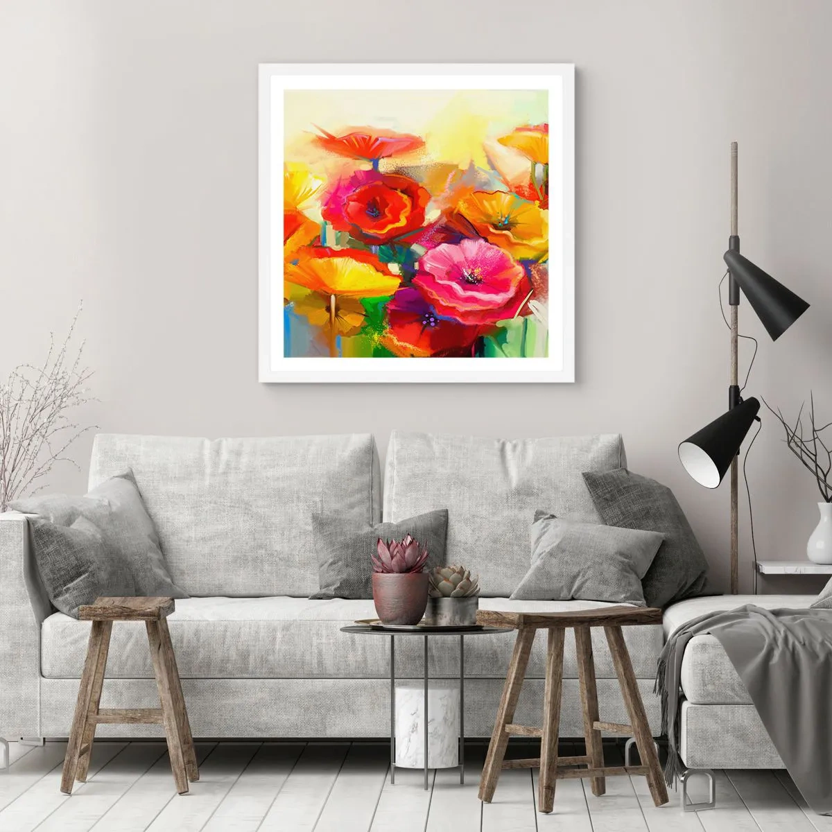 Plagát v bielom ráme - Nielen červené - 60x60 cm