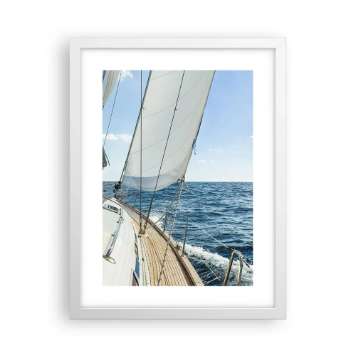 Plagát v bielom ráme - Ahoj, dobrodružstvo - 30x40 cm