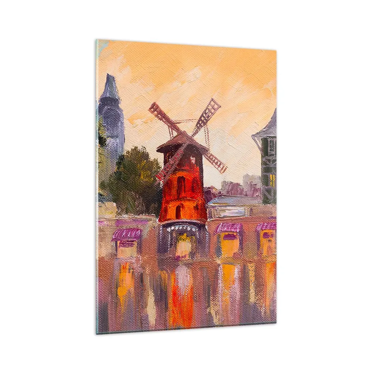 Obraz na skle - Parížske ikony – Moulin Rouge - 80x120 cm