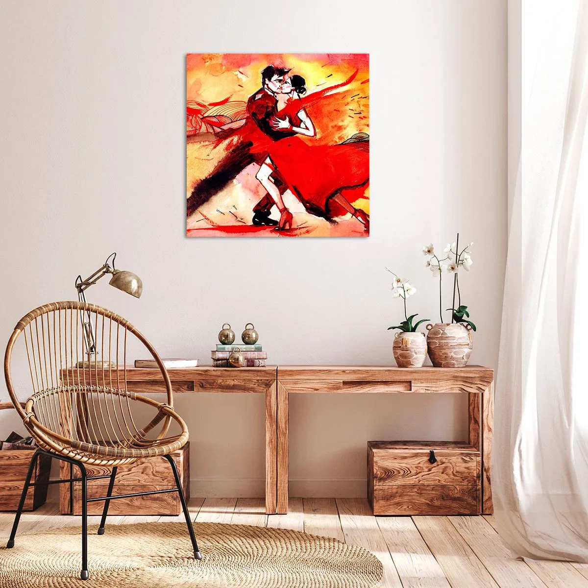Obraz na plátne - Purpurový rytmus náruživosti - 40x40 cm
