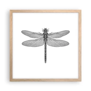 Plagát v ráme zo svetlého duba - Presnosť prírody - 40x40 cm