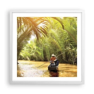 Plagát v bielom ráme - Palmovou roklinou - 50x50 cm