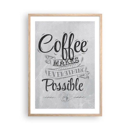 Plagát v ráme zo svetlého duba - Prečo nemilovať kávu? - 50x70 cm