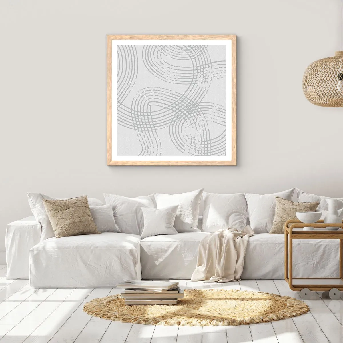 Plagát v ráme zo svetlého duba - Jednoduché východisko neexistuje - 50x50 cm