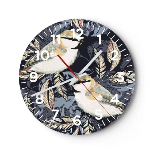 Nástenné hodiny - Žltomodrá pieseň - 40x40 cm