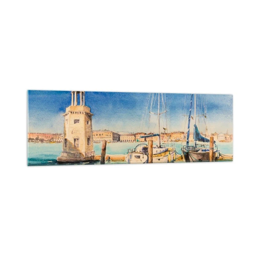 Obraz na skle - Slnečná lagúna - 160x50 cm