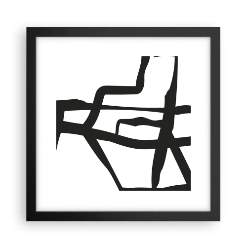 Plagát v čiernom ráme - Čiernobiela konštrukcia - 30x30 cm