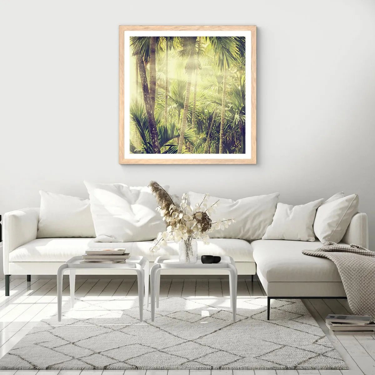 Plagát v ráme zo svetlého duba - V zelenej žiare - 60x60 cm