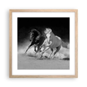 Plagát v ráme zo svetlého duba - Cval slobody - 40x40 cm