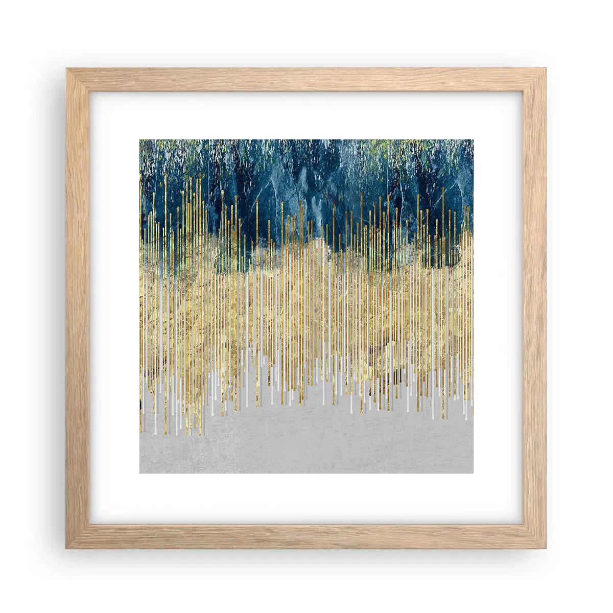 Plagát v ráme zo svetlého duba - Pozlátená hranica - 30x30 cm