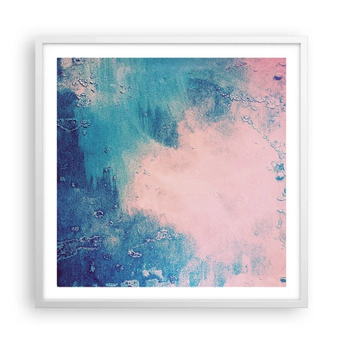 Plagát v bielom ráme - Modré objatie - 60x60 cm