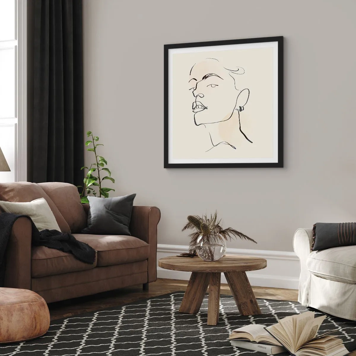 Plagát v čiernom ráme - Hrdý pohľad - 30x30 cm