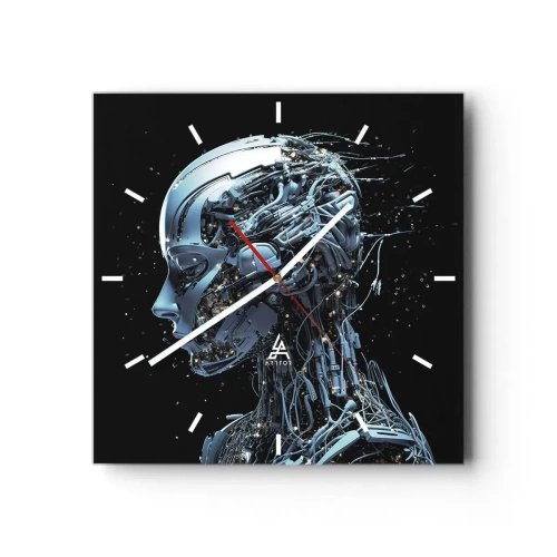 Nástenné hodiny - Technológia je žena - 40x40 cm