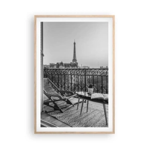 Plagát v ráme zo svetlého duba - Parížske popoludnie - 61x91 cm