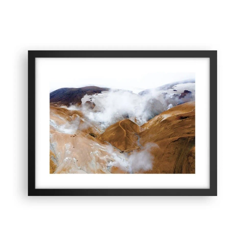 Plagát v čiernom ráme - Drsná krása Islandu - 40x30 cm