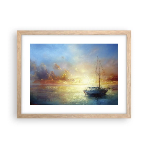 Plagát v ráme zo svetlého duba - V zlatom zálive - 40x30 cm