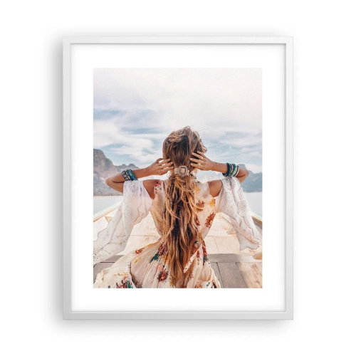 Plagát v bielom ráme - Na ceste ku šťastiu - 40x50 cm