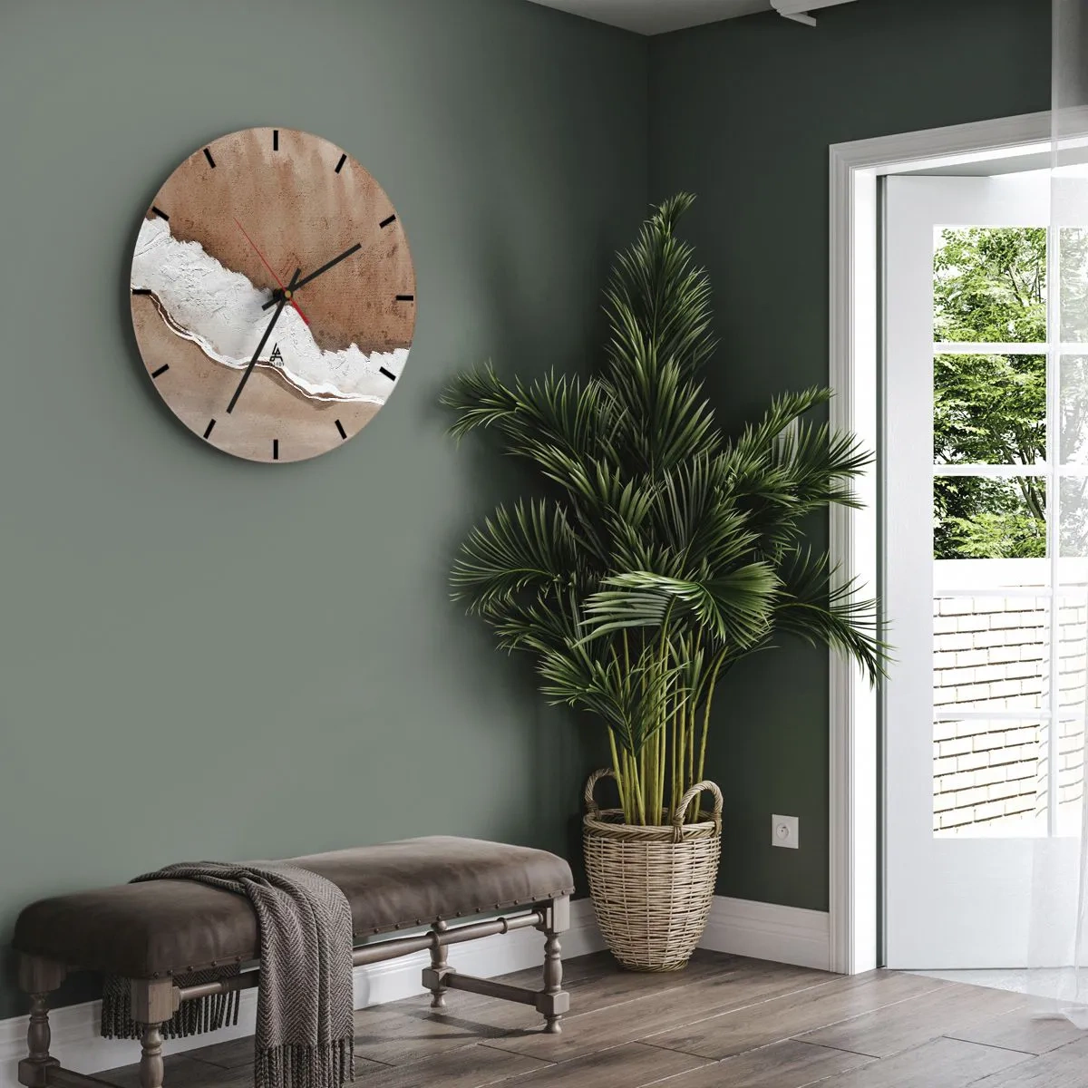 Nástenné hodiny - V zemitých farbách - 40x40 cm