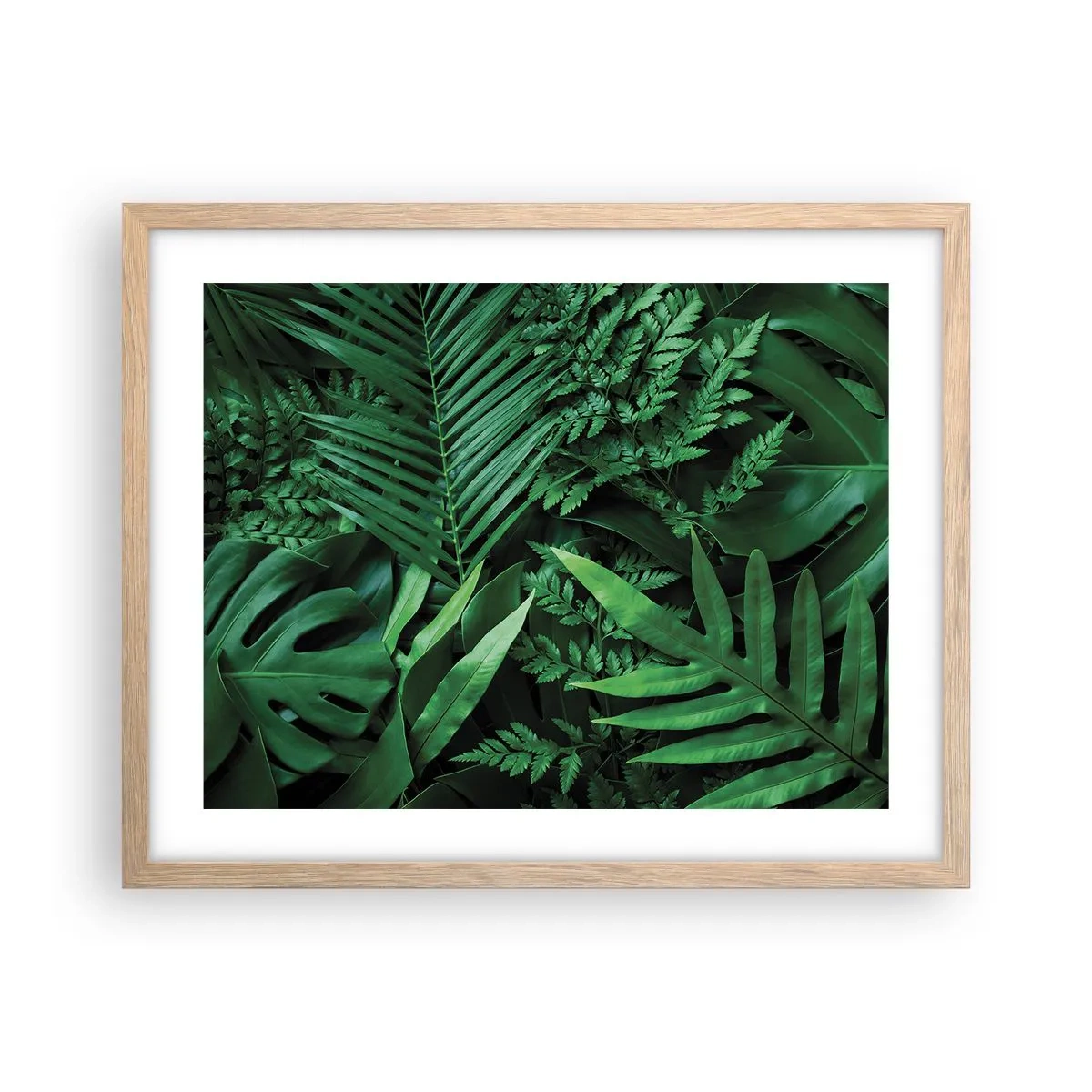 Plagát v ráme zo svetlého duba - Objaté v zeleni - 50x40 cm